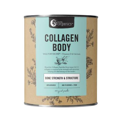 Nutra Organics Collagen Body with Bioactive Collagen Peptides + Calcium & Vitamin D Unflavoured 225g